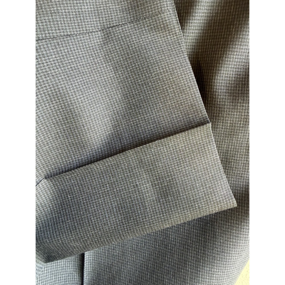 Hugo Boss Men's 36x32 Gray Check Flat Front Dress Pants Zip Slash Pockets - Picture 5 of 9